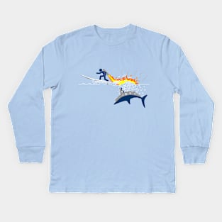 Jet-Packs Save Lives: Shark Attack Kids Long Sleeve T-Shirt